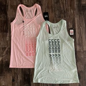 🎽Lot of brand new with tags women’s Under Armour Velocity Wordmark tank tops XS